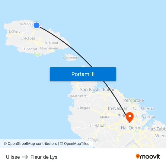 Ulisse to Fleur de Lys map