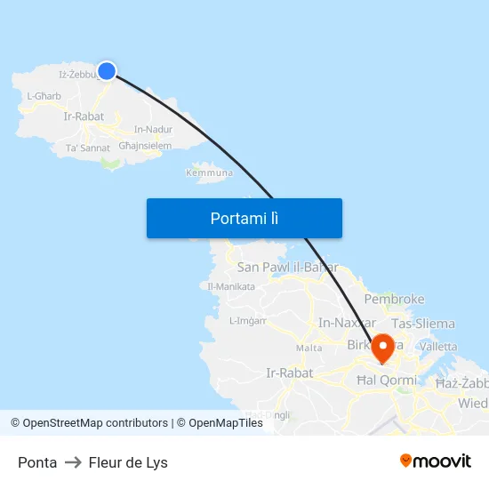 Ponta to Fleur de Lys map