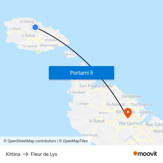 Kittina to Fleur de Lys map