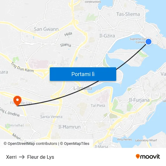 Xerri to Fleur de Lys map