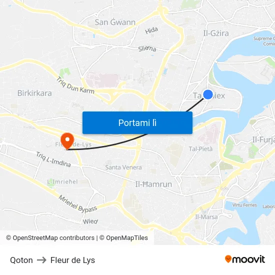 Qoton to Fleur de Lys map