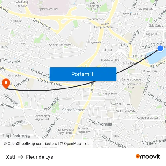 Xatt to Fleur de Lys map