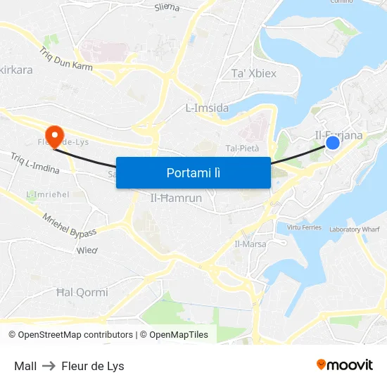Mall to Fleur de Lys map