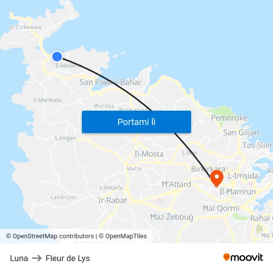 Luna to Fleur de Lys map