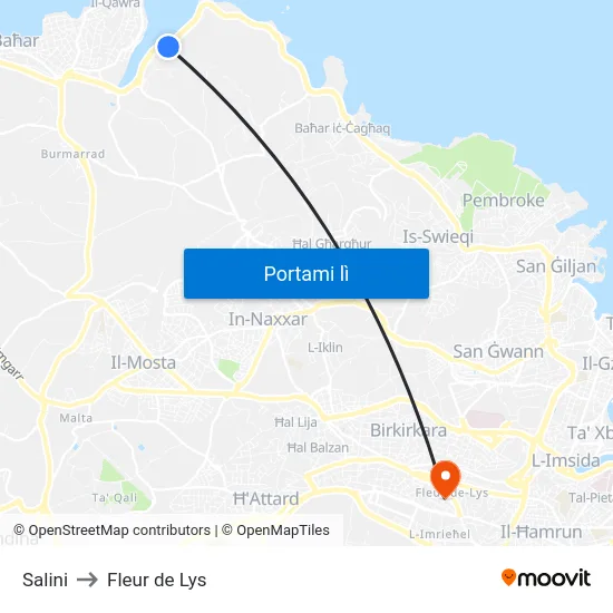 Salini to Fleur de Lys map