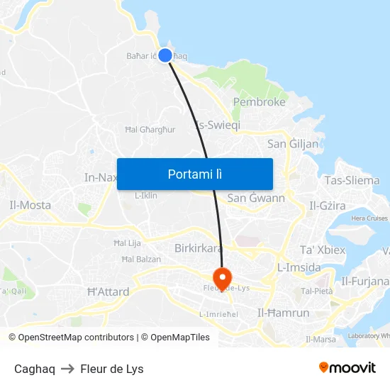 Caghaq to Fleur de Lys map