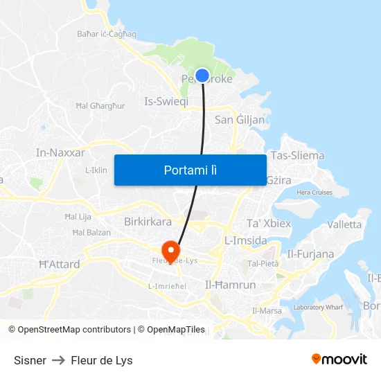 Sisner to Fleur de Lys map