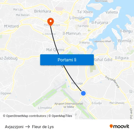 Avjazzjoni to Fleur de Lys map