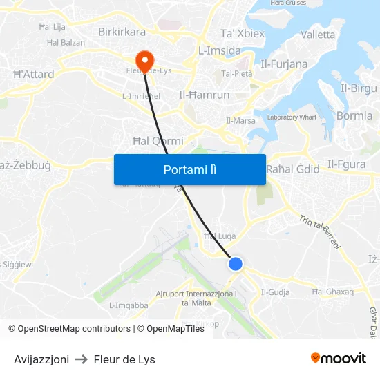 Avijazzjoni to Fleur de Lys map