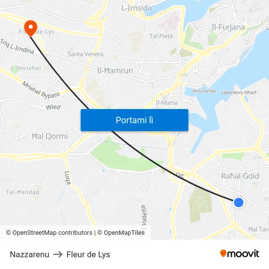 Nazzarenu to Fleur de Lys map