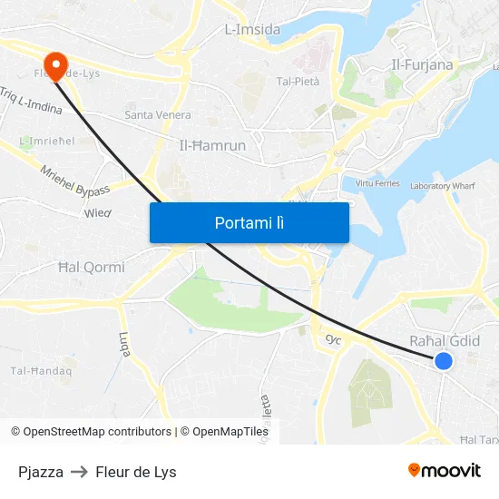 Pjazza to Fleur de Lys map
