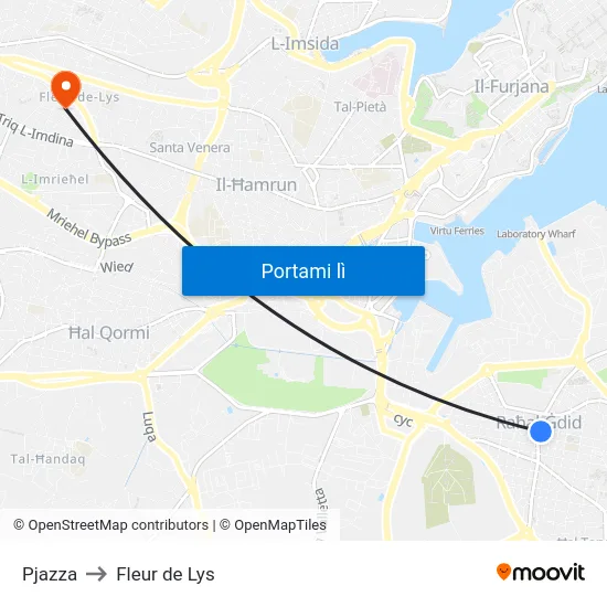 Pjazza to Fleur de Lys map
