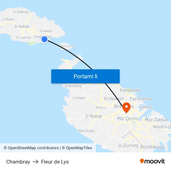 Chambray to Fleur de Lys map