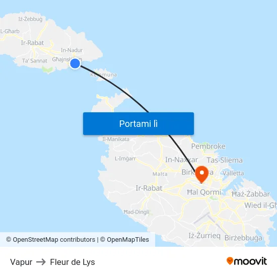 Vapur to Fleur de Lys map