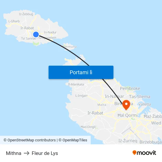 Mithna to Fleur de Lys map