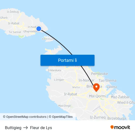 Buttigieg to Fleur de Lys map