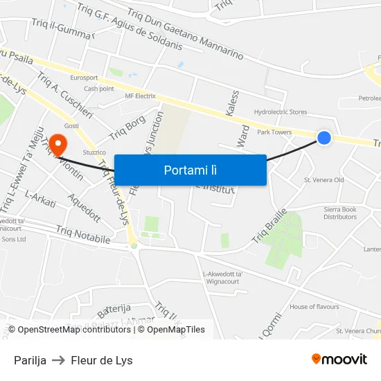 Parilja to Fleur de Lys map