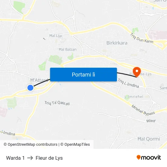 Warda 1 to Fleur de Lys map