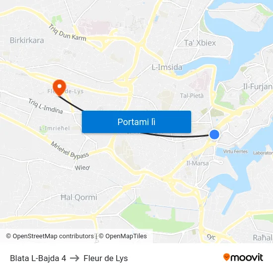 Blata L-Bajda 4 to Fleur de Lys map