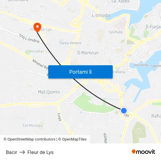 Bacir to Fleur de Lys map