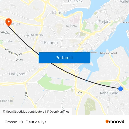 Grasso to Fleur de Lys map