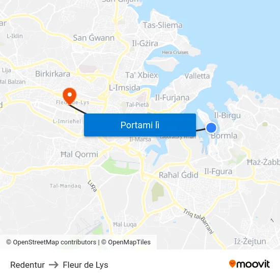 Redentur to Fleur de Lys map