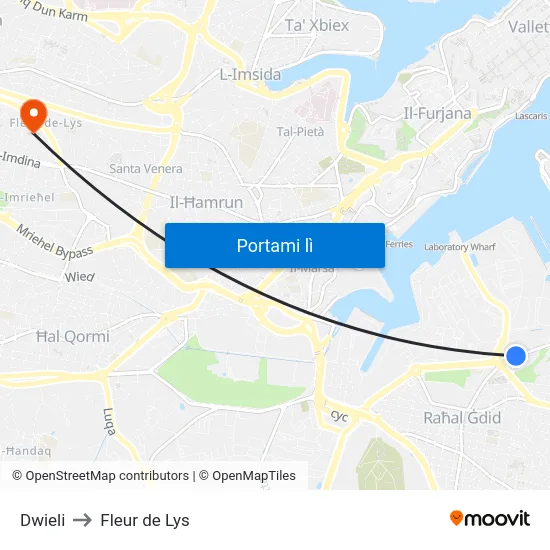 Dwieli to Fleur de Lys map