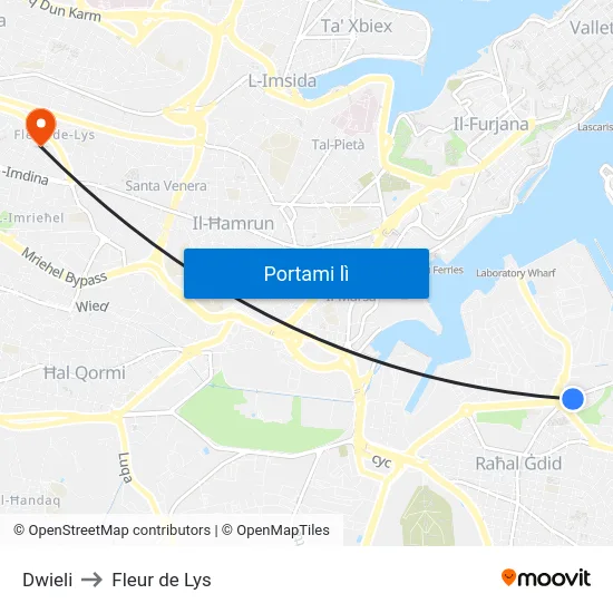 Dwieli to Fleur de Lys map