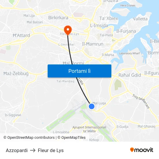Azzopardi to Fleur de Lys map