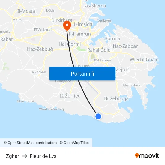 Zghar to Fleur de Lys map