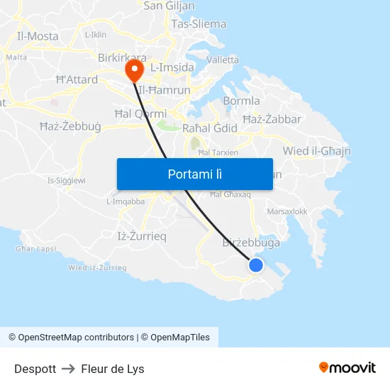 Despott to Fleur de Lys map
