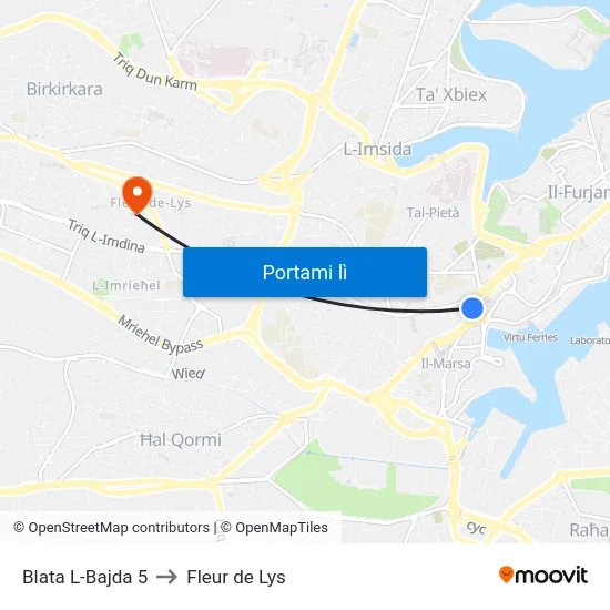 Blata L-Bajda 5 to Fleur de Lys map