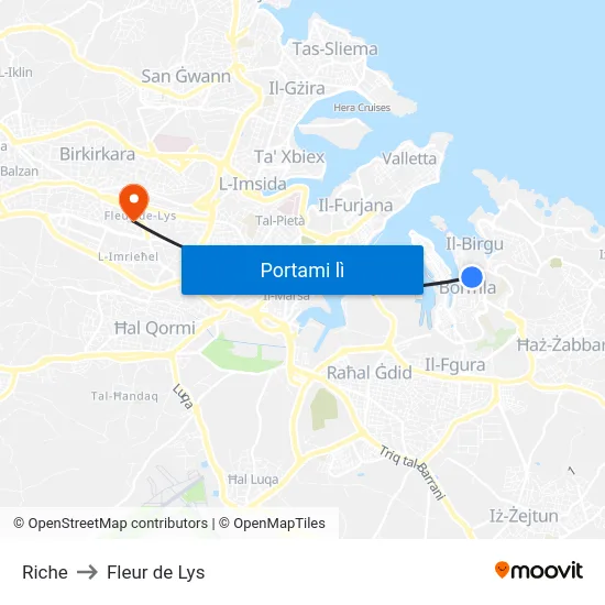 Riche to Fleur de Lys map