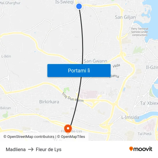 Madliena to Fleur de Lys map