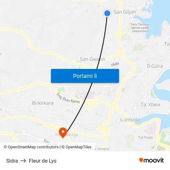 Sidra to Fleur de Lys map