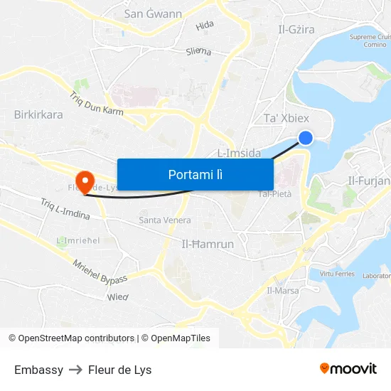 Embassy to Fleur de Lys map