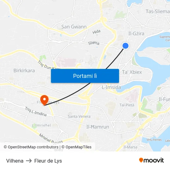 Vilhena to Fleur de Lys map