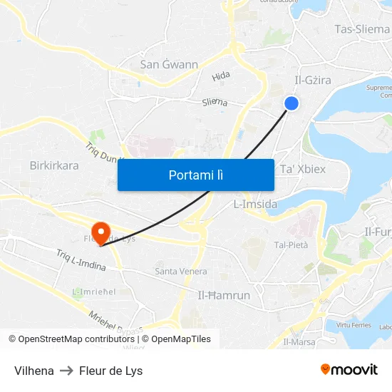 Vilhena to Fleur de Lys map