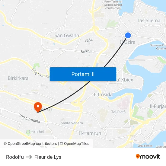 Rodolfu to Fleur de Lys map