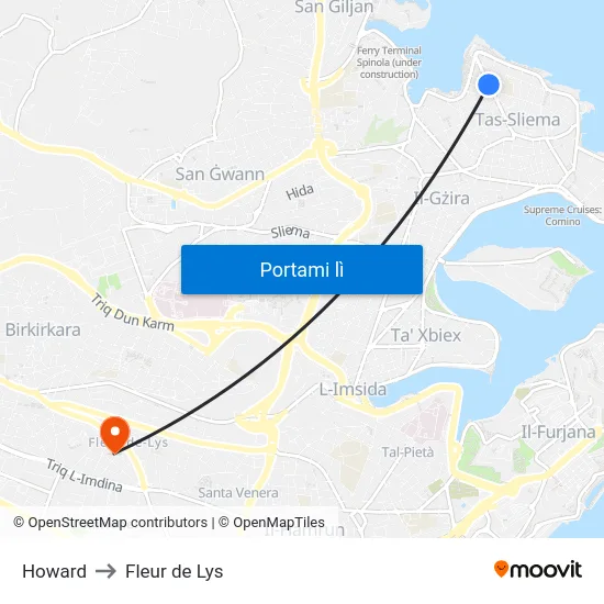 Howard to Fleur de Lys map