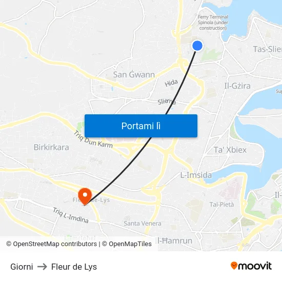 Giorni to Fleur de Lys map