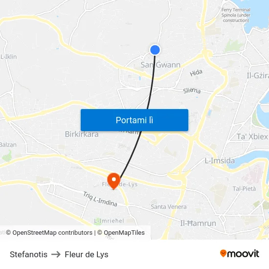 Stefanotis to Fleur de Lys map