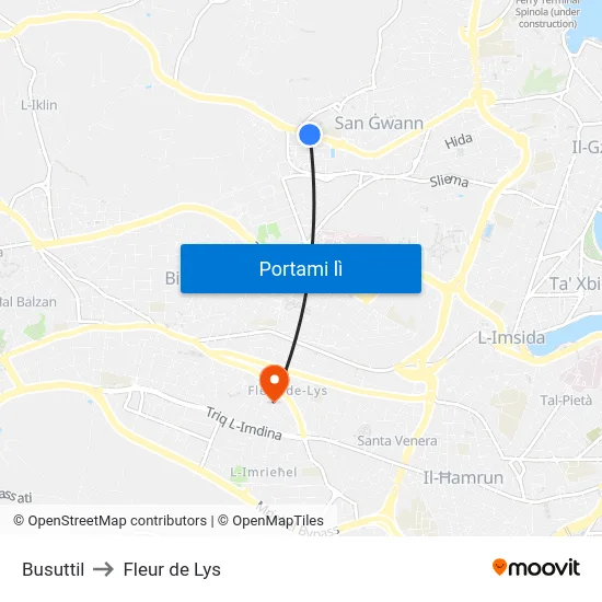 Busuttil to Fleur de Lys map