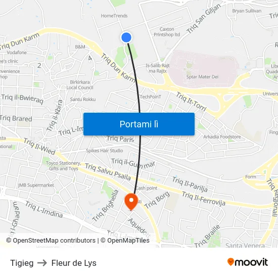 Tigieg to Fleur de Lys map