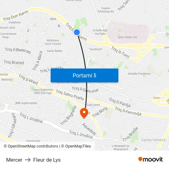 Mercer to Fleur de Lys map