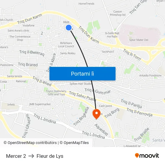 Mercer 2 to Fleur de Lys map