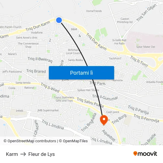 Karm to Fleur de Lys map