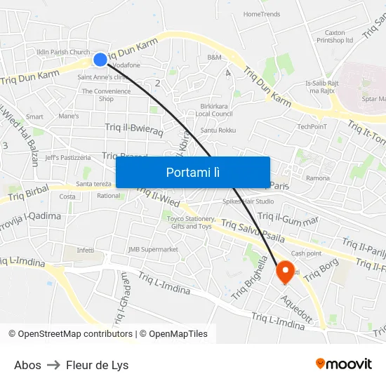 Abos to Fleur de Lys map