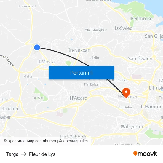Targa to Fleur de Lys map