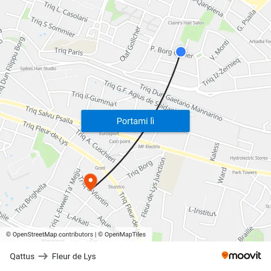 Qattus to Fleur de Lys map